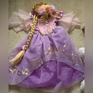 Disney Rapunzel costume - Purple and Gold dress with wig